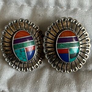 Turquoise earrings sterling silver